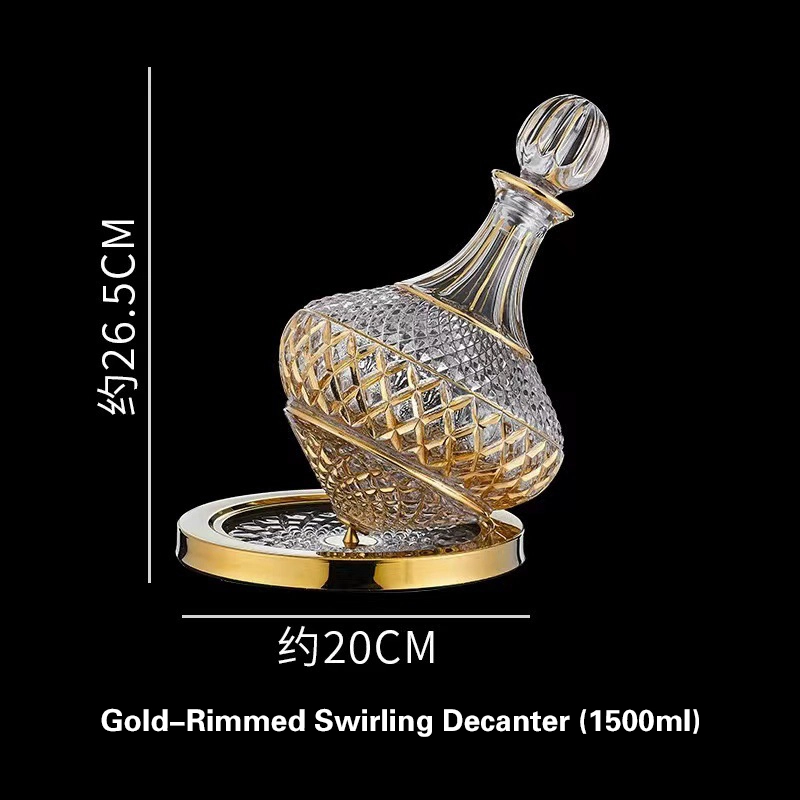 钻石描金醒酒器 Rotating decanter with stopper (2)