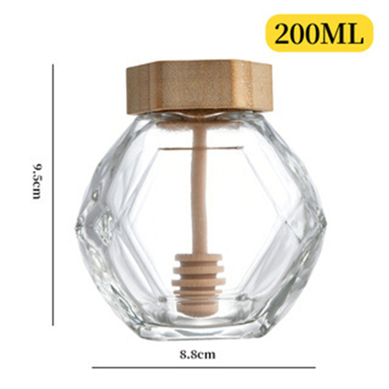 玻璃蜂蜜瓶1Hexagonal glass honey bottle (3)