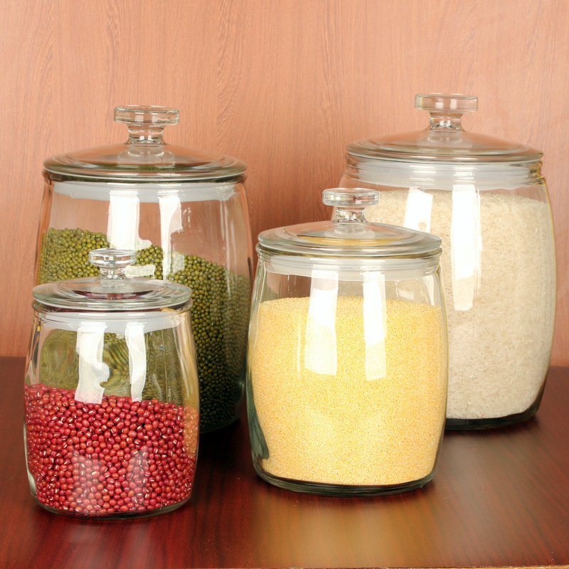 大容量储物罐1Storage jars with clear glass lids (1)