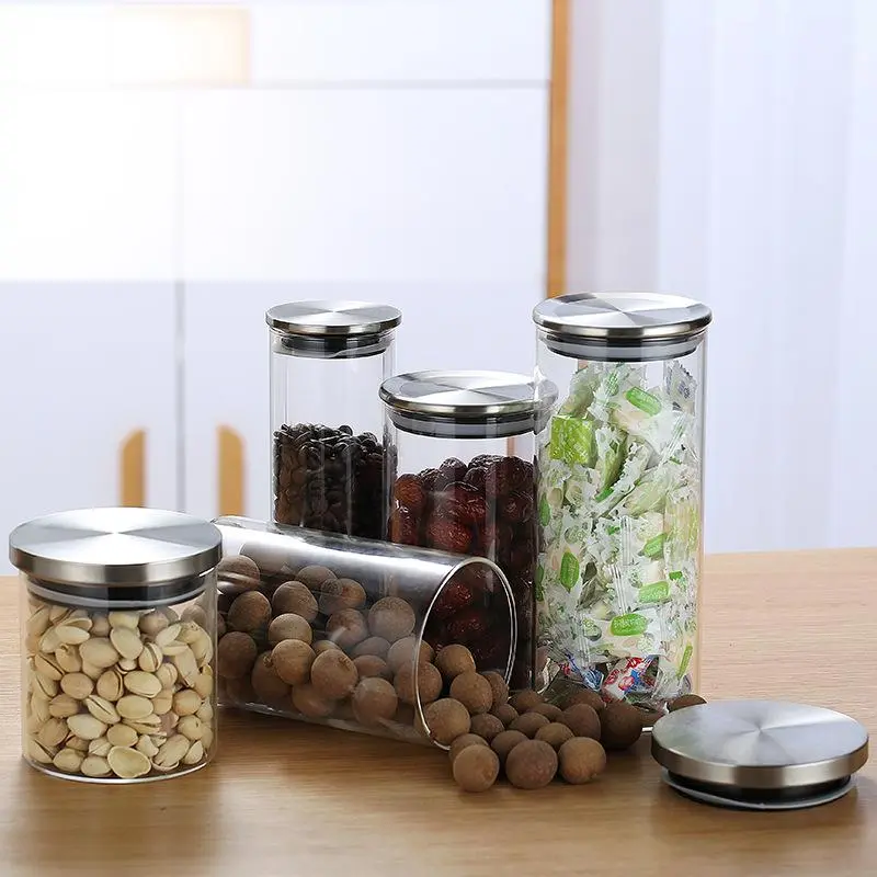 高硼硅储物罐不锈钢盖1 High borosilicate storage jar stainless steel lid (2)