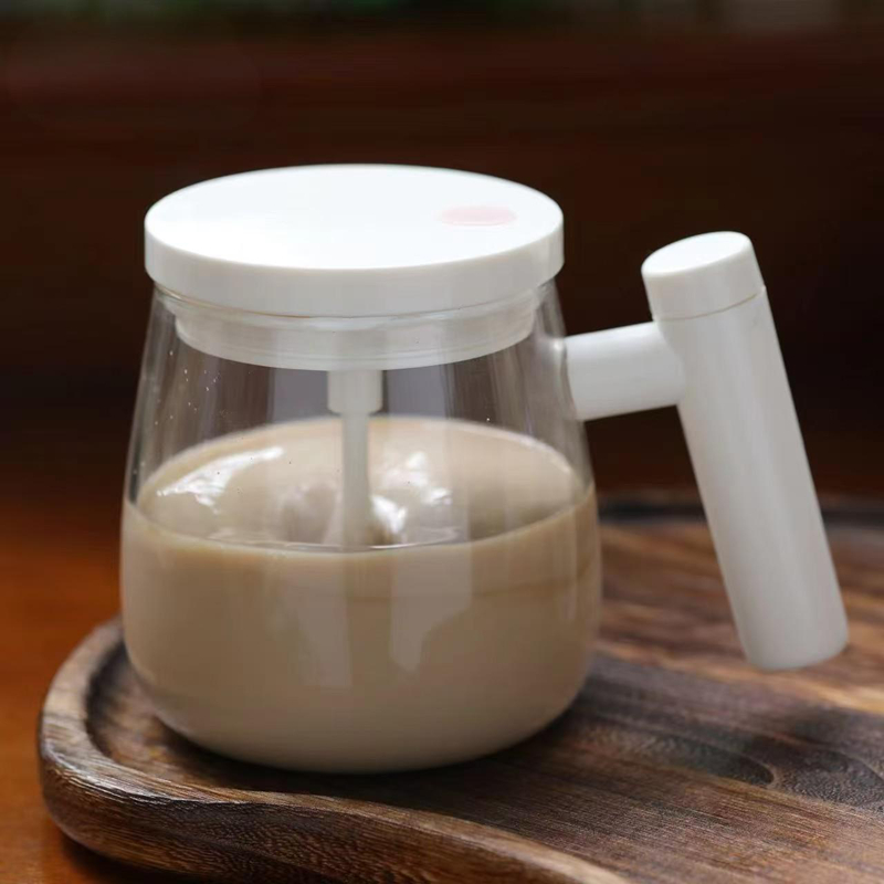 电动搅拌杯1 Self-stirring clear glass coffee cup (4)