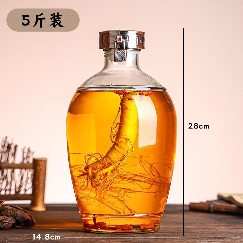 椭圆形酒坛1 Oval glass wine jar (3)