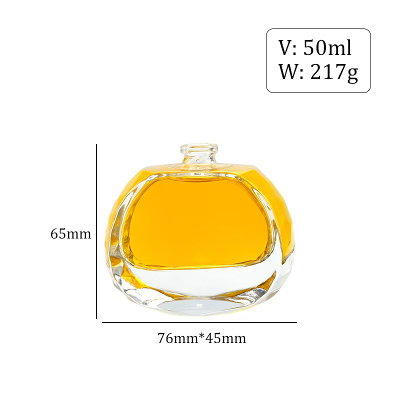圆形厚底玻璃香水瓶 Transparent round glass perfume bottle (5)