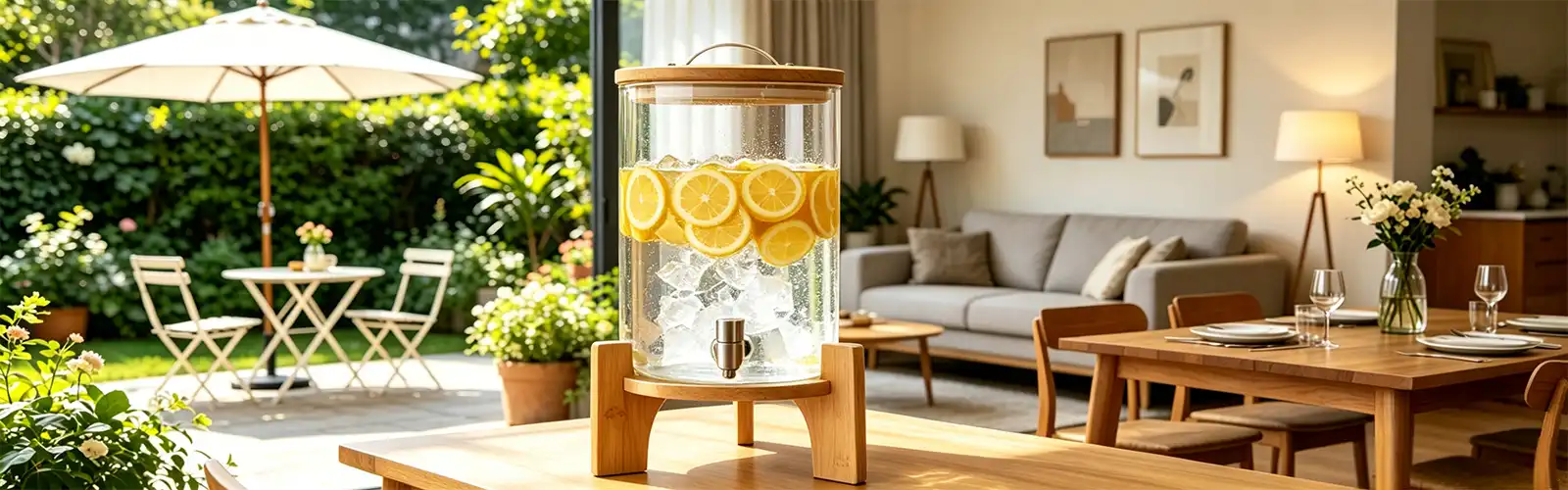 glass beverage dispenser with wooden stand glass beverage dispenser with wooden stand