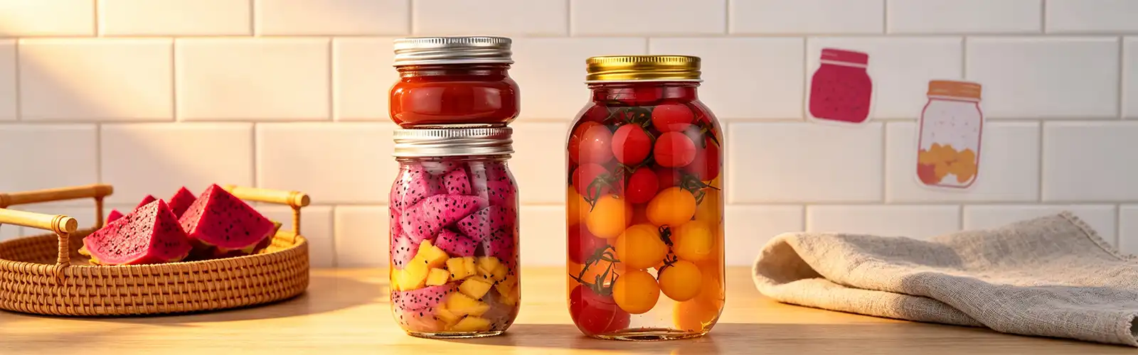 square round Mason jar