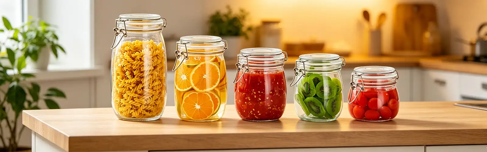 clip-on glass jar