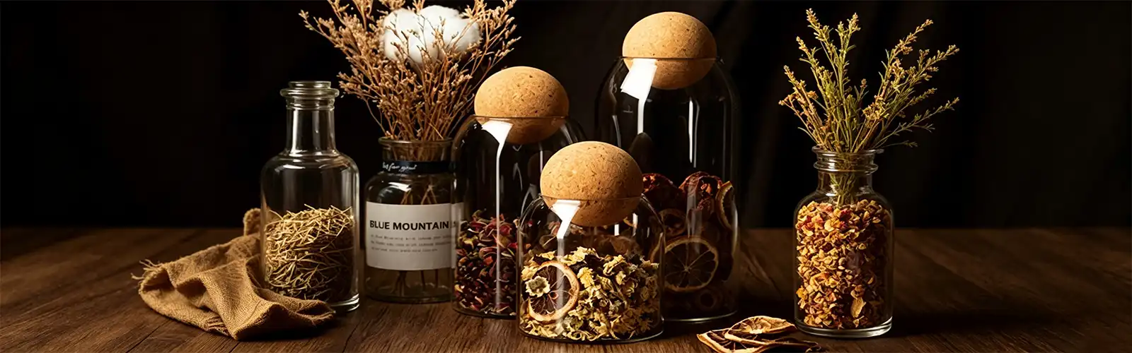 spherical cork sealed jar