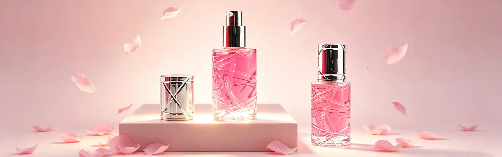cylindrical embossed perfume bottle