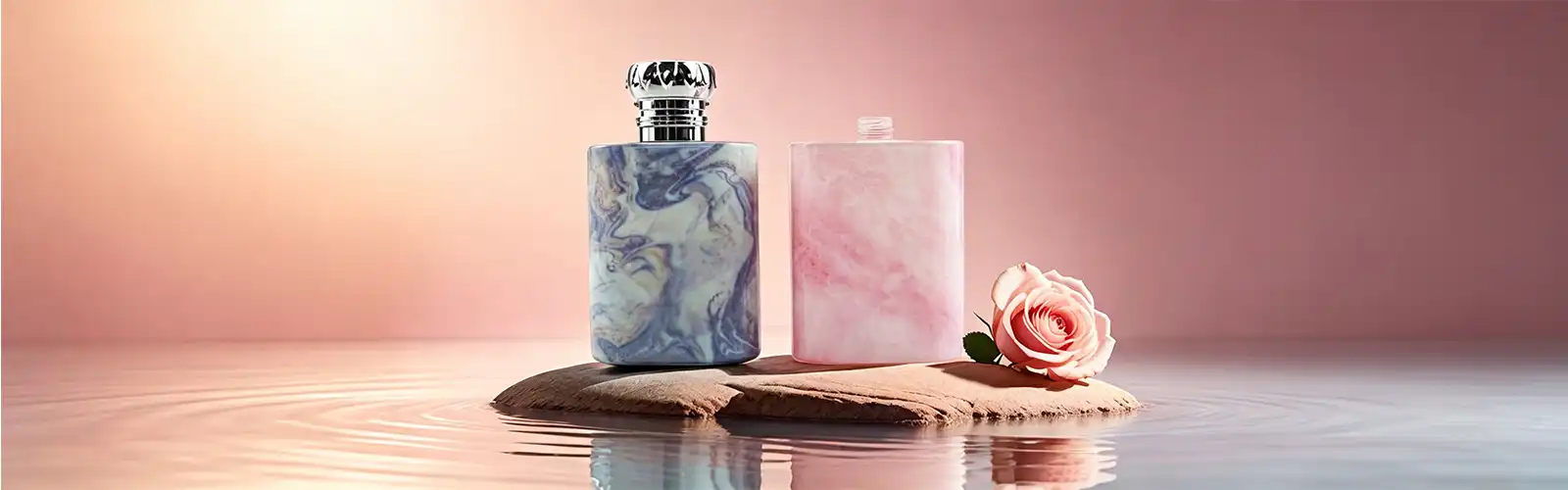 marble texture perfume bottle