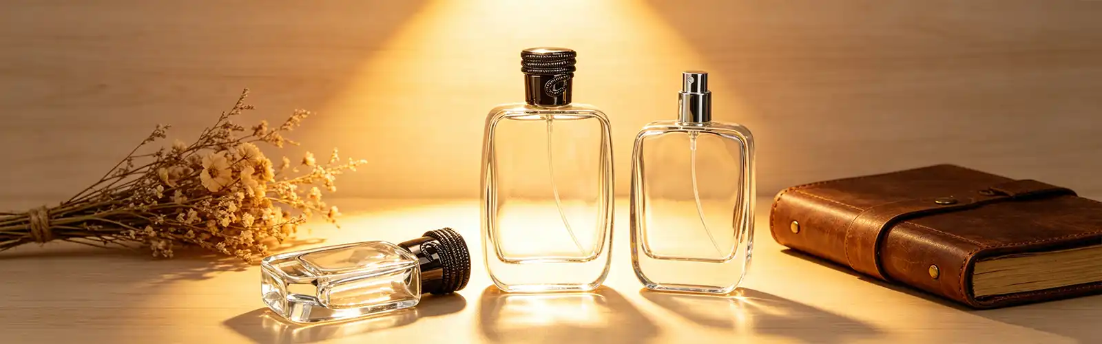 perfume bottle with electroplated cap