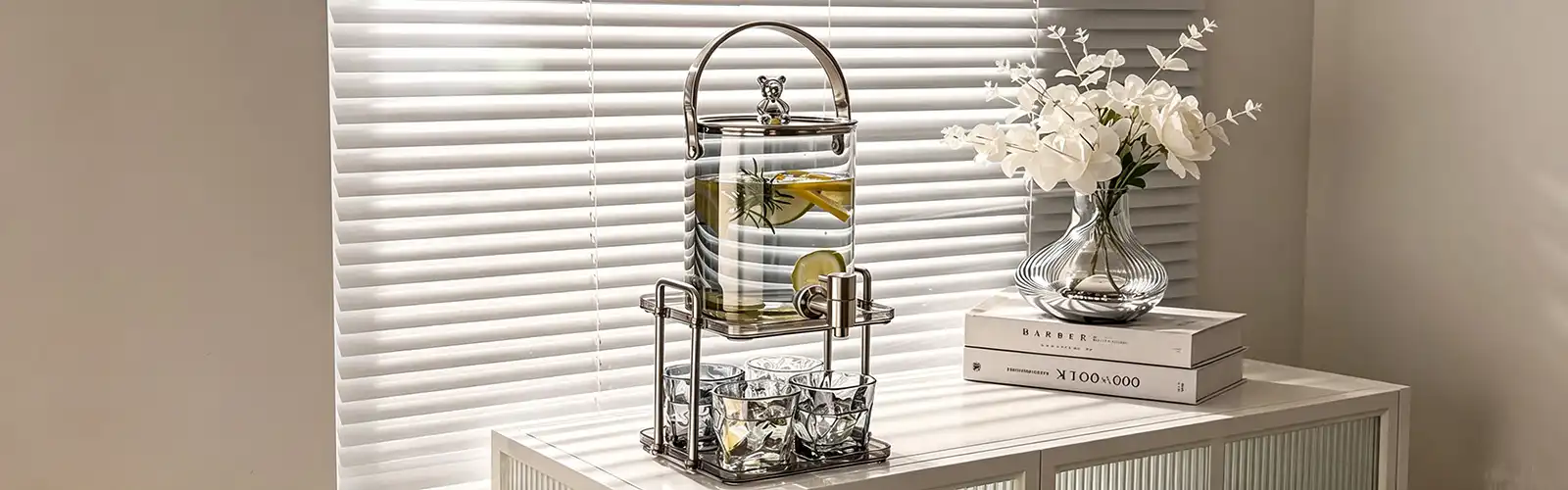 Bear Glass Cold Water Kettle with Faucet
