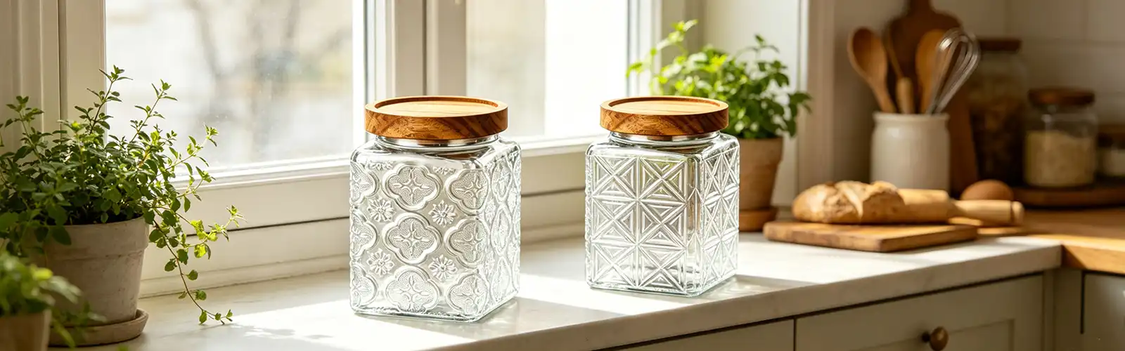 Vintage airtight glass storage jar