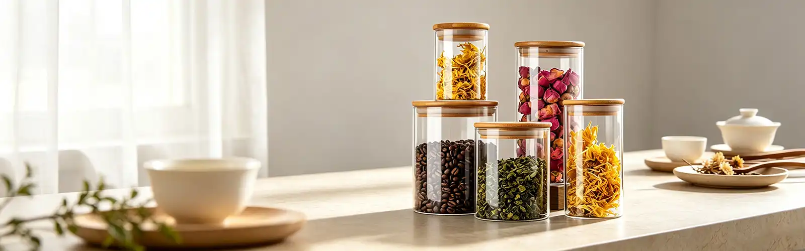 High borosilicate glass jars sealed storage jars High borosilicate glass jars sealed storage jars