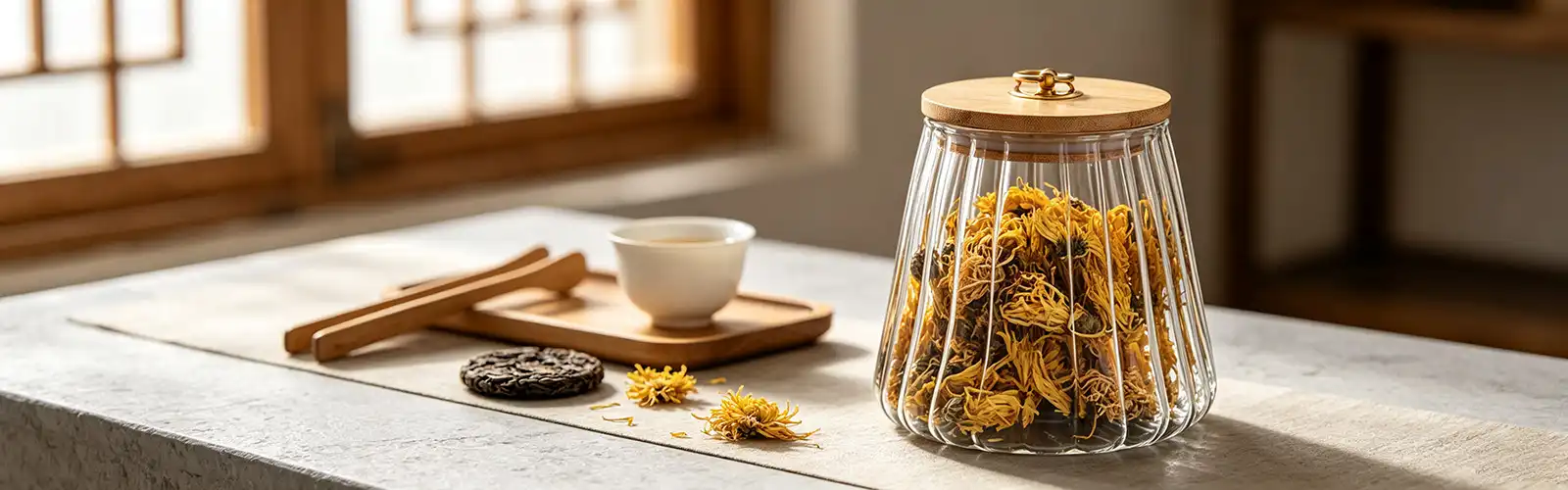 Pumpkin-shaped clear glass storage jar