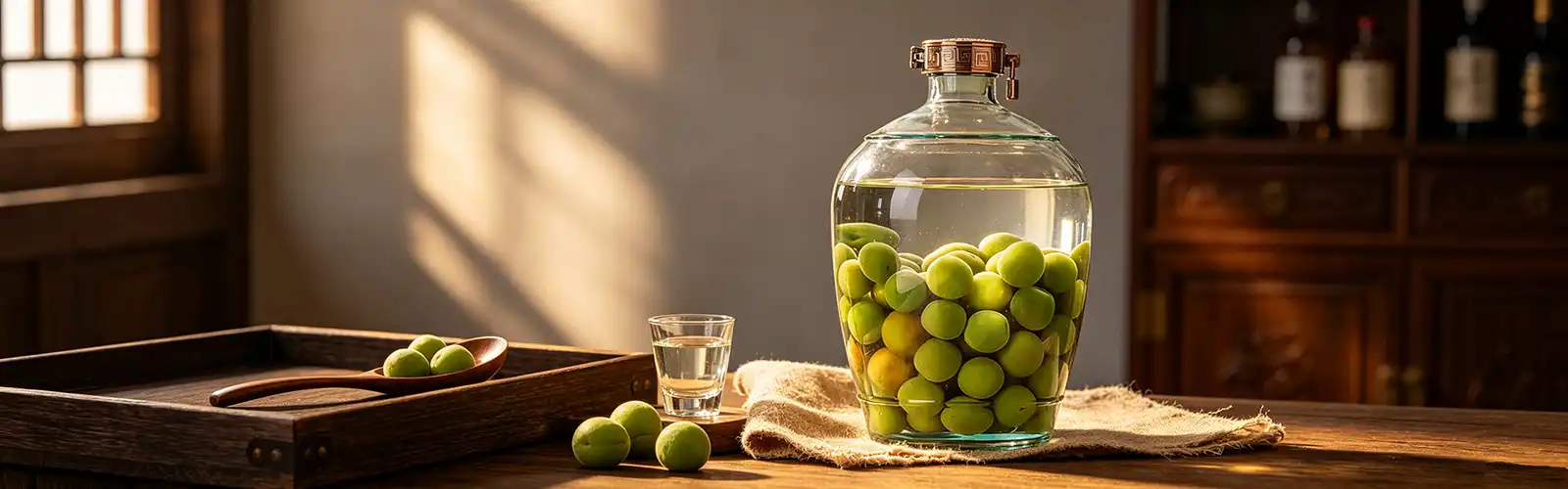 Oval glass wine jar