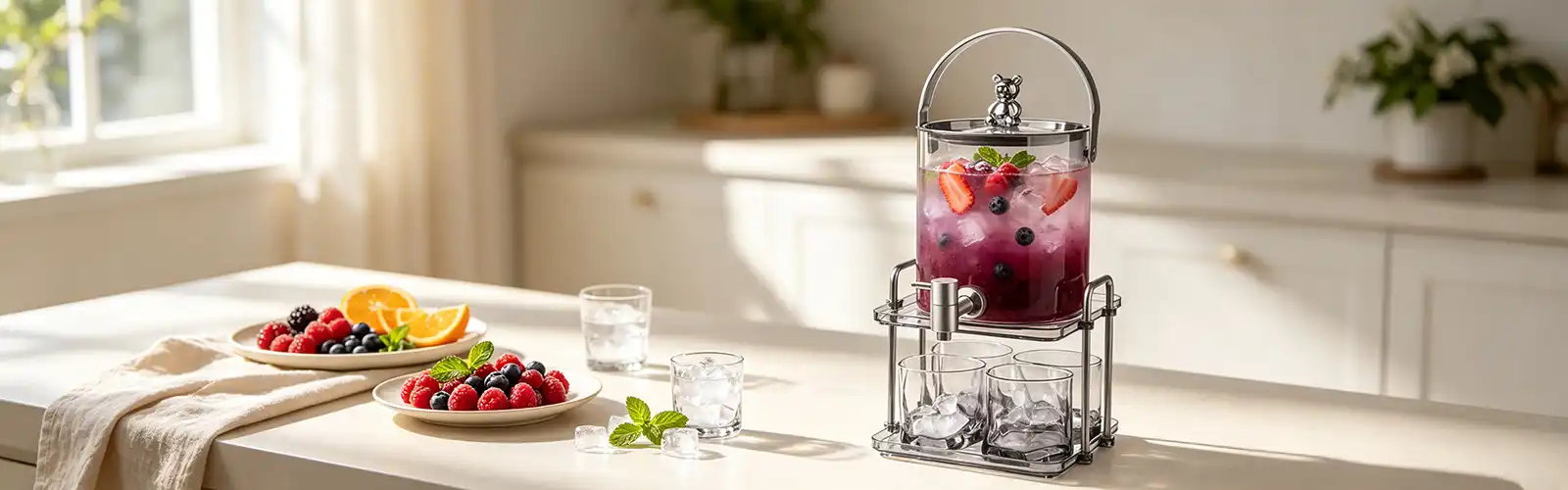 Bear Glass Cold Water Kettle with Faucet