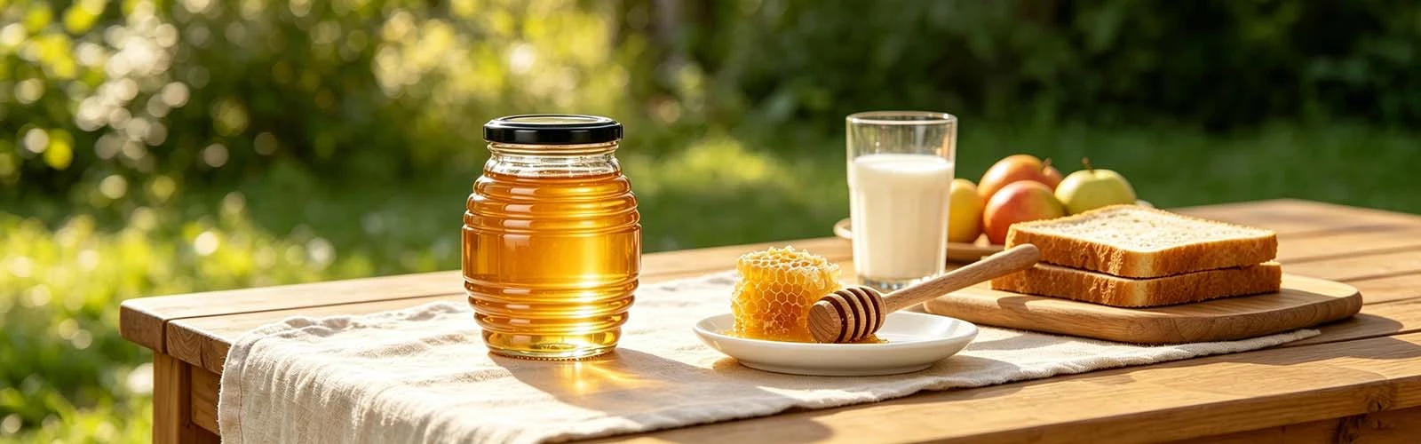 Honeycomb shaped glass honey bottle