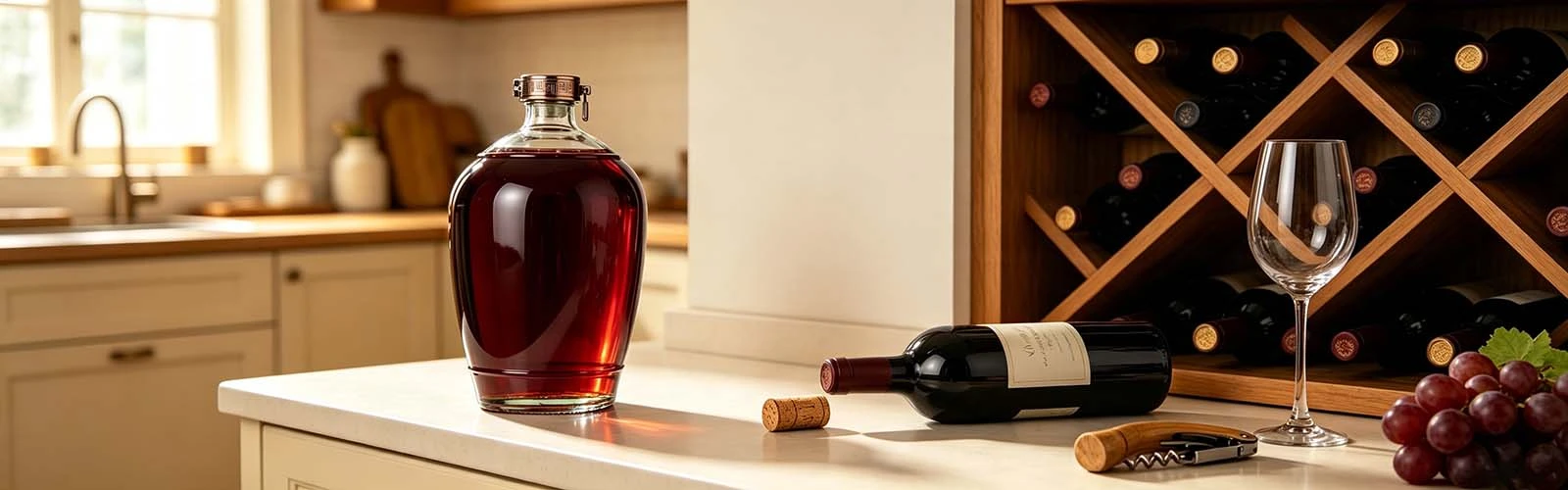 Oval glass wine jar