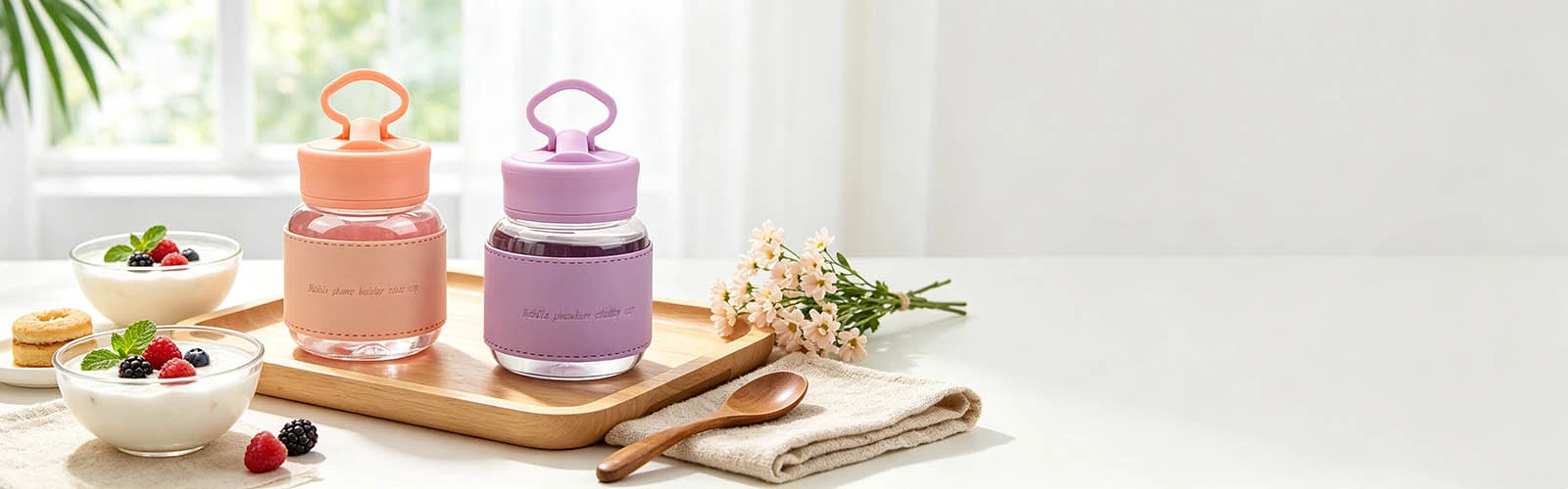 Portable mini glass water bottle