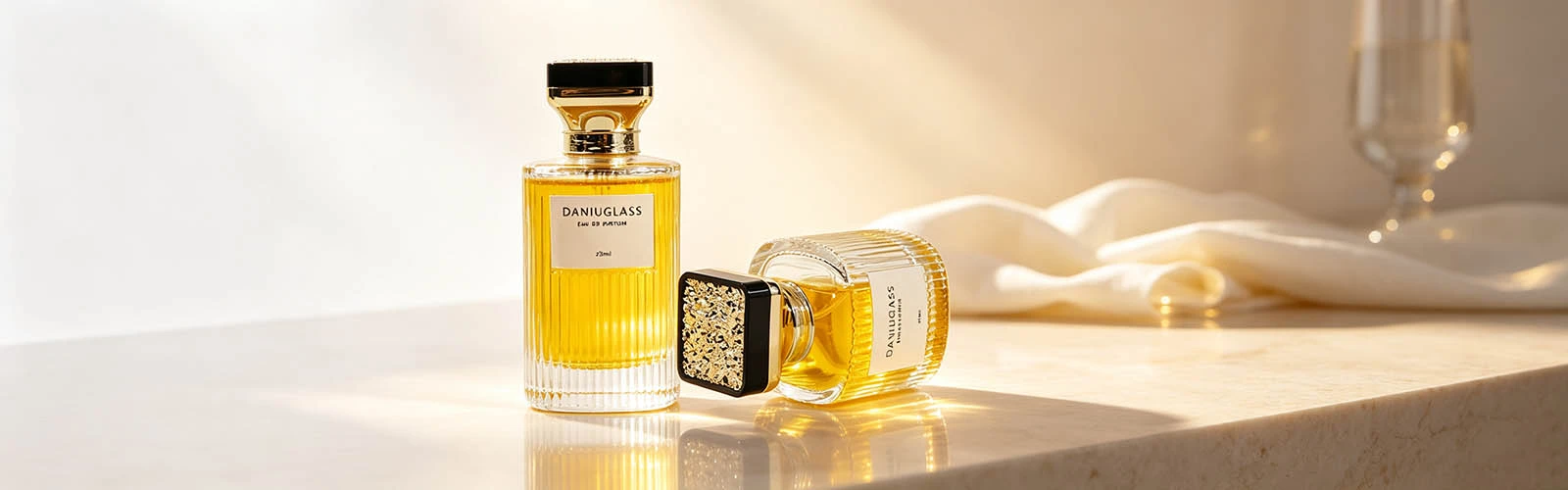 vertical stripes perfume bottle