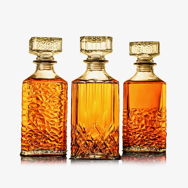 Square diamond wine bottle