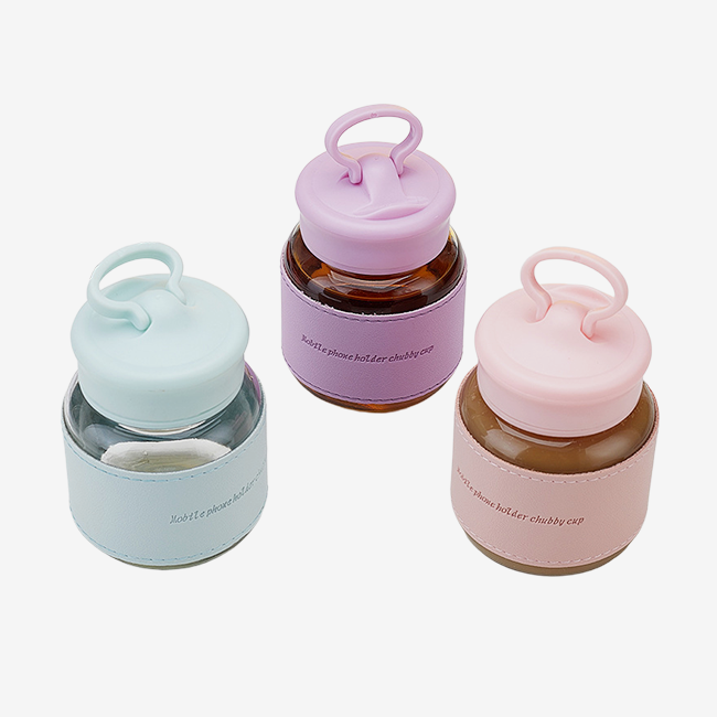 Portable mini glass water bottle