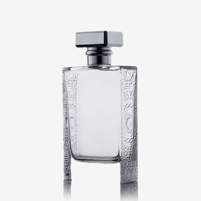 rectangular carved perfume bottle