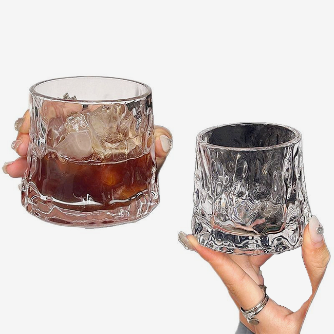 Hammered whiskey glass