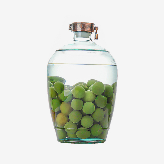 Oval glass wine jar